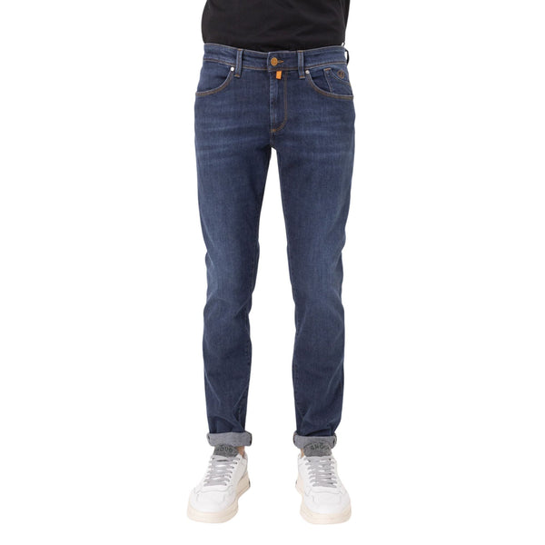 Jeans Uomo Cinque tasche con cucitura contrasto Jeans scuro JECKERSON- Francavilla Moda